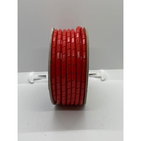 Heli-Tube Forward Cut Cable Sleeve, 0.271 in Inside Dia., 3/8 in to 4 in Max Bundle Dia., 100 ft, LDPE, Red HT 3/8 C RE-100